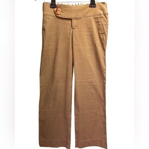 Free People Linen Blend Wide Leg Pants Size 4 Light Brown